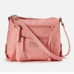 Rosetti Crossbody Pastel Pink/Peach Carlene Purse Triple Zip Easter NWT $45